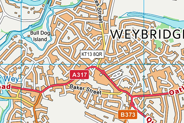 KT13 8QR map - OS VectorMap District (Ordnance Survey)