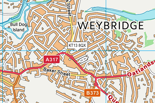 KT13 8QX map - OS VectorMap District (Ordnance Survey) KT13 8QX map - OS VectorMap District (Ordnance Survey)