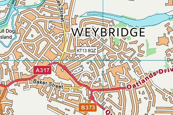 KT13 8QZ map - OS VectorMap District (Ordnance Survey) KT13 8QZ map - OS VectorMap District (Ordnance Survey)