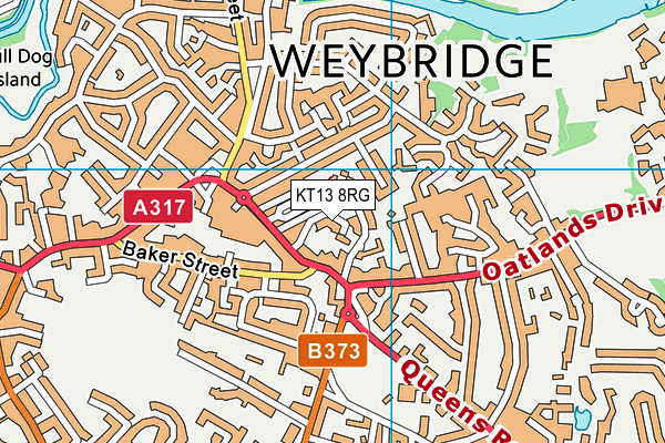 KT13 8RG map - OS VectorMap District (Ordnance Survey) KT13 8RG map - OS VectorMap District (Ordnance Survey)