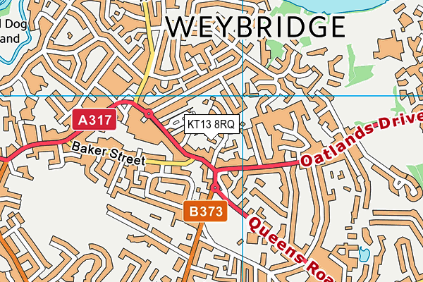 KT13 8RQ map - OS VectorMap District (Ordnance Survey) KT13 8RQ map - OS VectorMap District (Ordnance Survey)