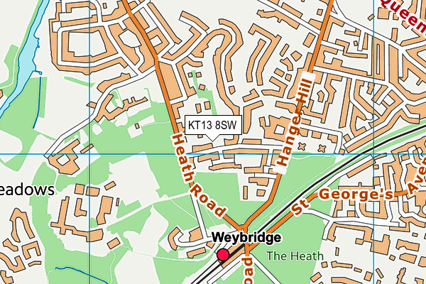KT13 8SW map - OS VectorMap District (Ordnance Survey) KT13 8SW map - OS VectorMap District (Ordnance Survey)