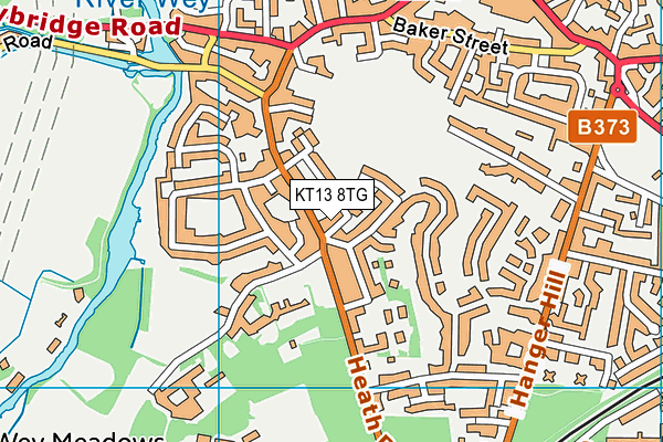 KT13 8TG map - OS VectorMap District (Ordnance Survey) KT13 8TG map - OS VectorMap District (Ordnance Survey)