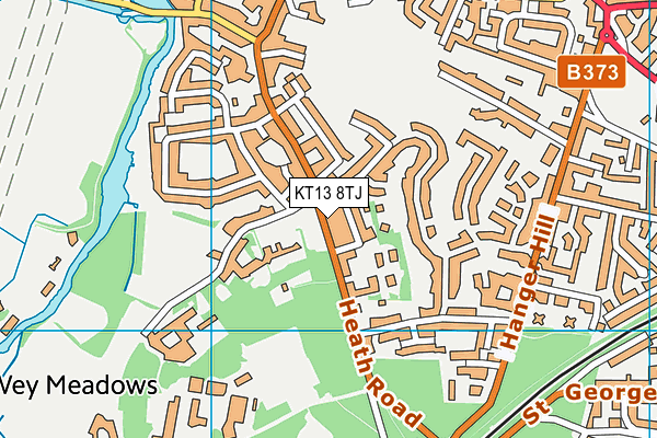 KT13 8TJ map - OS VectorMap District (Ordnance Survey)