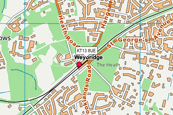 KT13 8UE map - OS VectorMap District (Ordnance Survey) KT13 8UE map - OS VectorMap District (Ordnance Survey)