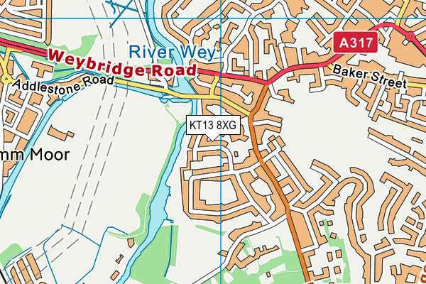 KT13 8XG map - OS VectorMap District (Ordnance Survey) KT13 8XG map - OS VectorMap District (Ordnance Survey)