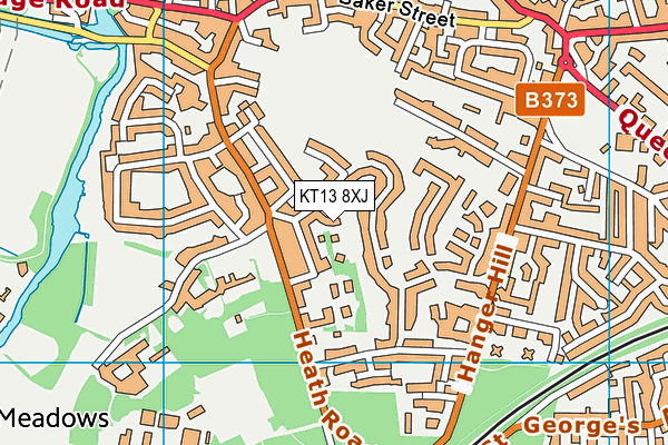 KT13 8XJ map - OS VectorMap District (Ordnance Survey)