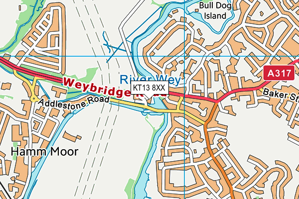 KT13 8XX map - OS VectorMap District (Ordnance Survey)