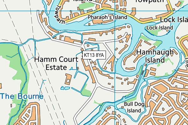 KT13 8YA map - OS VectorMap District (Ordnance Survey)