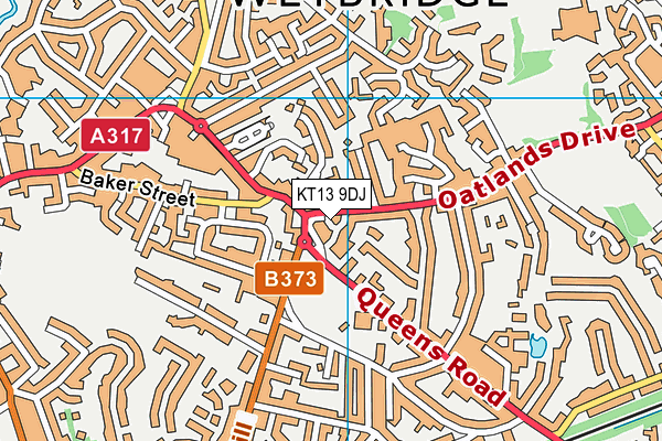 KT13 9DJ map - OS VectorMap District (Ordnance Survey) KT13 9DJ map - OS VectorMap District (Ordnance Survey)