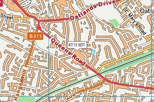 KT13 9DT map - OS VectorMap District (Ordnance Survey) KT13 9DT map - OS VectorMap District (Ordnance Survey)
