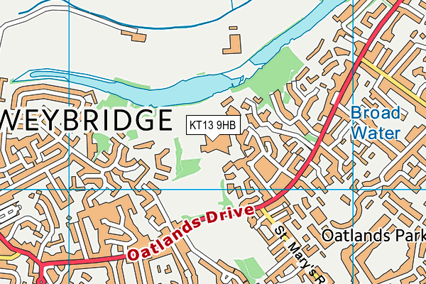 KT13 9HB map - OS VectorMap District (Ordnance Survey) KT13 9HB map - OS VectorMap District (Ordnance Survey)