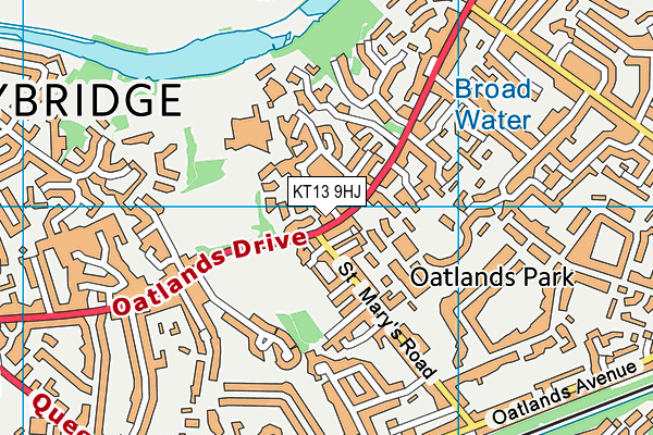 KT13 9HJ map - OS VectorMap District (Ordnance Survey)