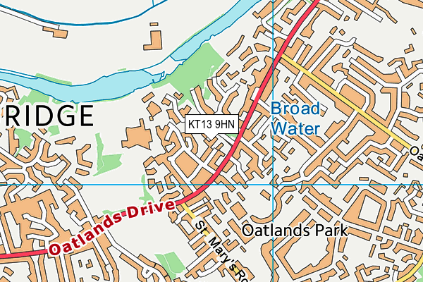KT13 9HN map - OS VectorMap District (Ordnance Survey) KT13 9HN map - OS VectorMap District (Ordnance Survey)
