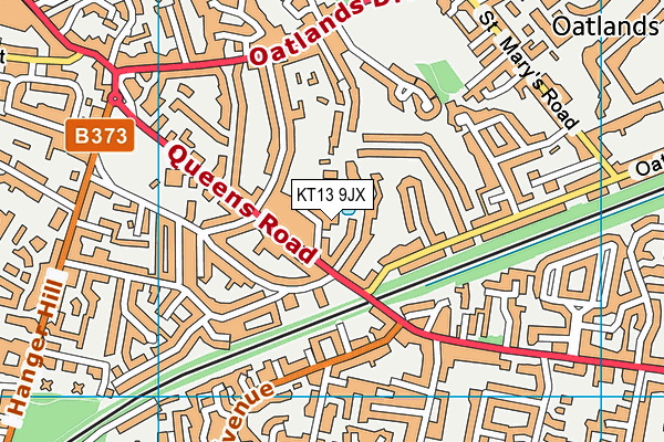KT13 9JX map - OS VectorMap District (Ordnance Survey) KT13 9JX map - OS VectorMap District (Ordnance Survey)