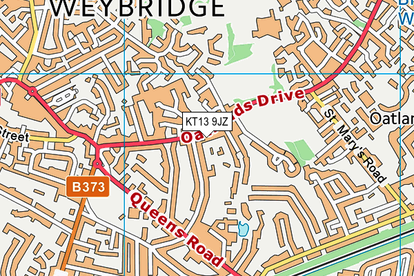 KT13 9JZ map - OS VectorMap District (Ordnance Survey) KT13 9JZ map - OS VectorMap District (Ordnance Survey)
