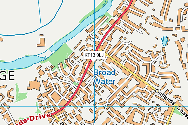 KT13 9LJ map - OS VectorMap District (Ordnance Survey) KT13 9LJ map - OS VectorMap District (Ordnance Survey)