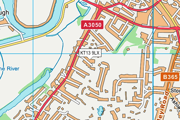 KT13 9LX map - OS VectorMap District (Ordnance Survey) KT13 9LX map - OS VectorMap District (Ordnance Survey)