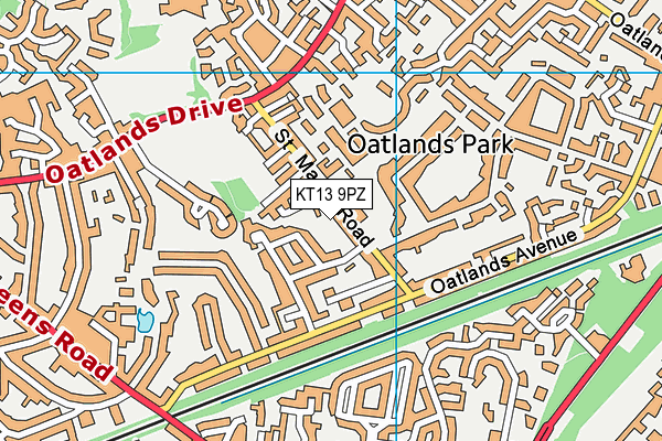 KT13 9PZ map - OS VectorMap District (Ordnance Survey) KT13 9PZ map - OS VectorMap District (Ordnance Survey)