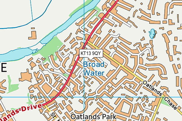 KT13 9QY map - OS VectorMap District (Ordnance Survey) KT13 9QY map - OS VectorMap District (Ordnance Survey)