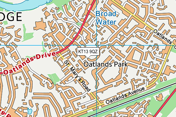 KT13 9QZ map - OS VectorMap District (Ordnance Survey) KT13 9QZ map - OS VectorMap District (Ordnance Survey)