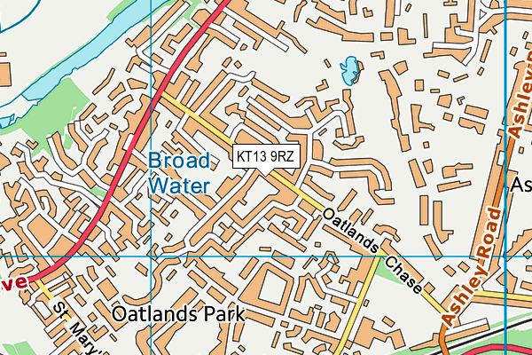 KT13 9RZ map - OS VectorMap District (Ordnance Survey) KT13 9RZ map - OS VectorMap District (Ordnance Survey)