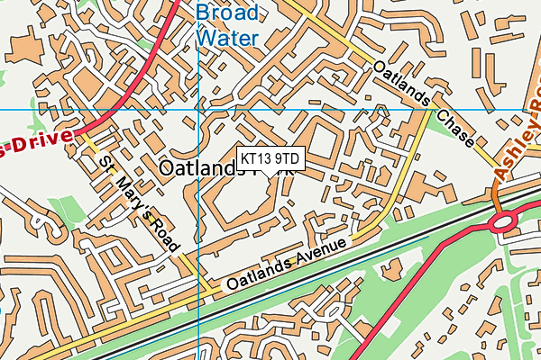 KT13 9TD map - OS VectorMap District (Ordnance Survey) KT13 9TD map - OS VectorMap District (Ordnance Survey)