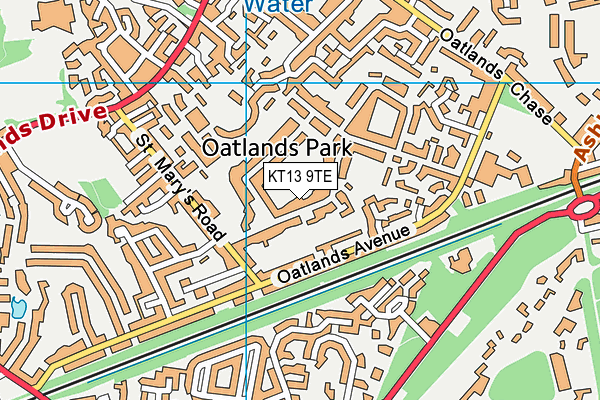 KT13 9TE map - OS VectorMap District (Ordnance Survey) KT13 9TE map - OS VectorMap District (Ordnance Survey)