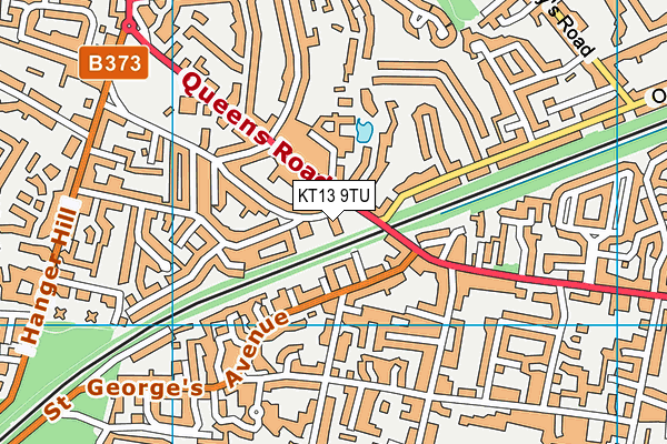 KT13 9TU map - OS VectorMap District (Ordnance Survey) KT13 9TU map - OS VectorMap District (Ordnance Survey)