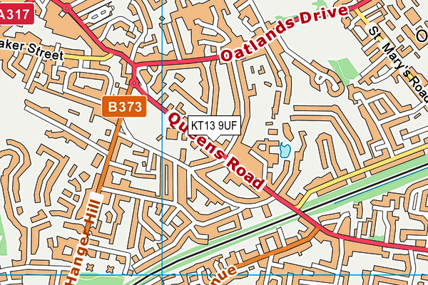 KT13 9UF map - OS VectorMap District (Ordnance Survey) KT13 9UF map - OS VectorMap District (Ordnance Survey)