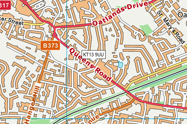KT13 9UU map - OS VectorMap District (Ordnance Survey) KT13 9UU map - OS VectorMap District (Ordnance Survey)