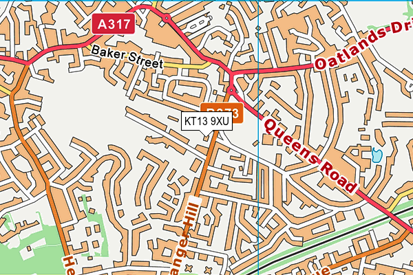 KT13 9XU map - OS VectorMap District (Ordnance Survey) KT13 9XU map - OS VectorMap District (Ordnance Survey)