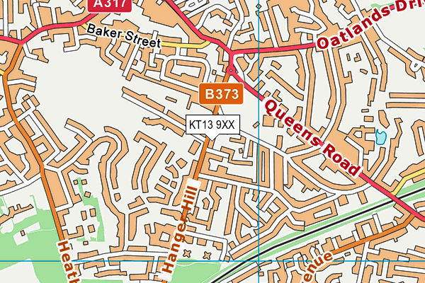 KT13 9XX map - OS VectorMap District (Ordnance Survey) KT13 9XX map - OS VectorMap District (Ordnance Survey)