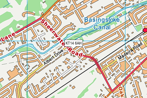 KT14 6AH map - OS VectorMap District (Ordnance Survey) KT14 6AH map - OS VectorMap District (Ordnance Survey)