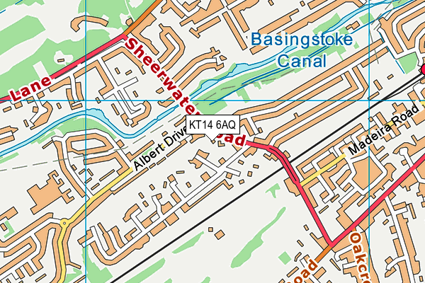 KT14 6AQ map - OS VectorMap District (Ordnance Survey)