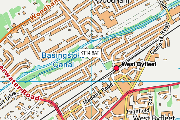 KT14 6AT map - OS VectorMap District (Ordnance Survey) KT14 6AT map - OS VectorMap District (Ordnance Survey)