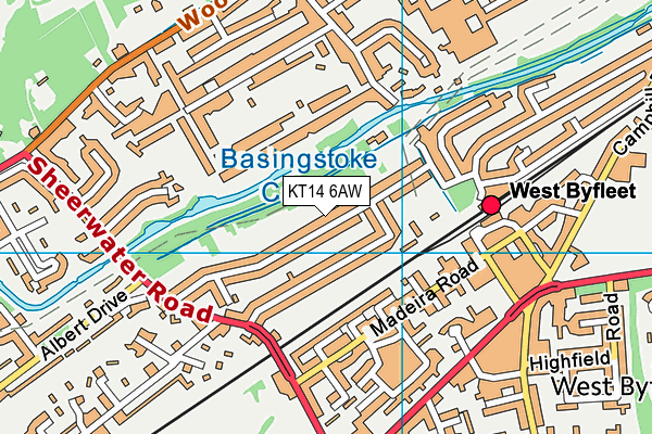 KT14 6AW map - OS VectorMap District (Ordnance Survey) KT14 6AW map - OS VectorMap District (Ordnance Survey)