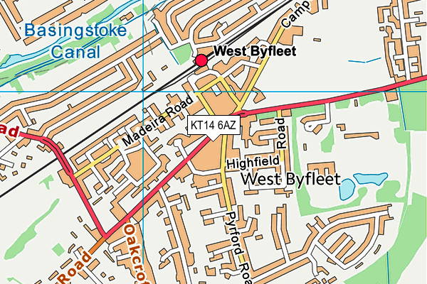 KT14 6AZ map - OS VectorMap District (Ordnance Survey) KT14 6AZ map - OS VectorMap District (Ordnance Survey)