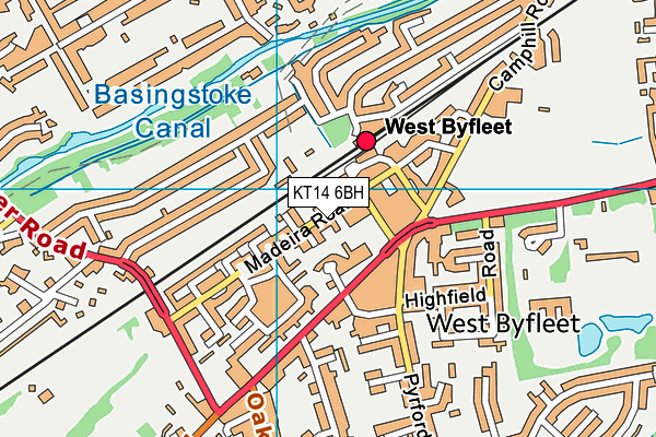 KT14 6BH map - OS VectorMap District (Ordnance Survey) KT14 6BH map - OS VectorMap District (Ordnance Survey)