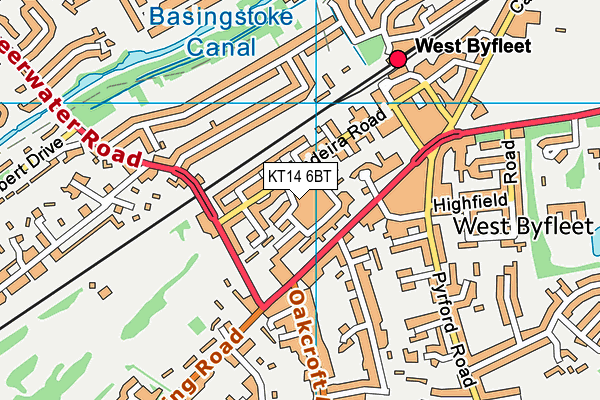 KT14 6BT map - OS VectorMap District (Ordnance Survey) KT14 6BT map - OS VectorMap District (Ordnance Survey)