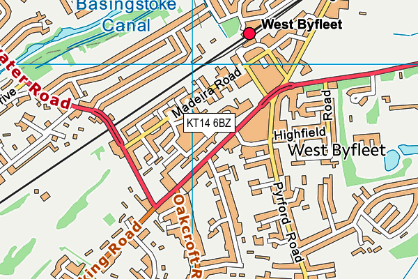 KT14 6BZ map - OS VectorMap District (Ordnance Survey) KT14 6BZ map - OS VectorMap District (Ordnance Survey)