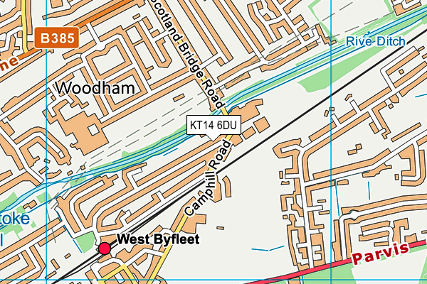 KT14 6DU map - OS VectorMap District (Ordnance Survey) KT14 6DU map - OS VectorMap District (Ordnance Survey)