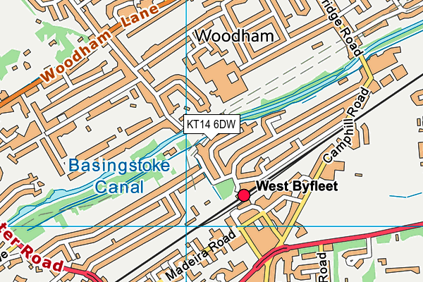 KT14 6DW map - OS VectorMap District (Ordnance Survey) KT14 6DW map - OS VectorMap District (Ordnance Survey)