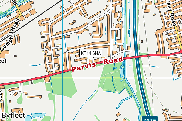 KT14 6HA map - OS VectorMap District (Ordnance Survey)