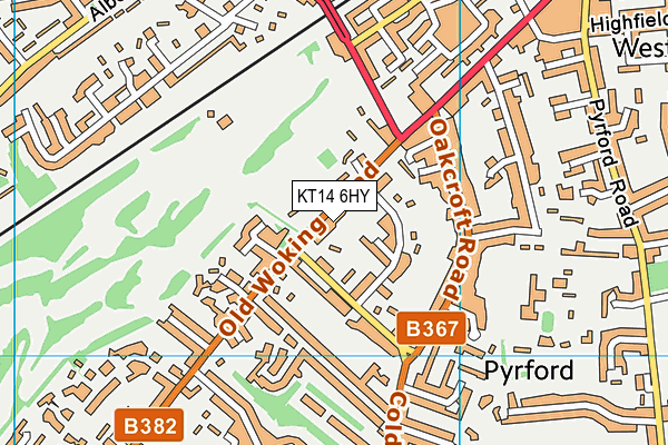 KT14 6HY map - OS VectorMap District (Ordnance Survey) KT14 6HY map - OS VectorMap District (Ordnance Survey)