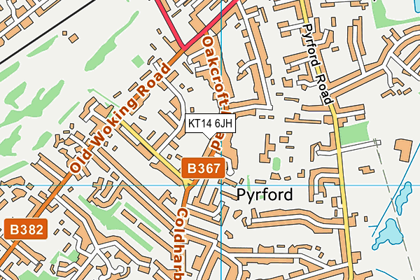 KT14 6JH map - OS VectorMap District (Ordnance Survey) KT14 6JH map - OS VectorMap District (Ordnance Survey)