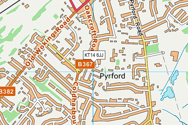 KT14 6JJ map - OS VectorMap District (Ordnance Survey) KT14 6JJ map - OS VectorMap District (Ordnance Survey)