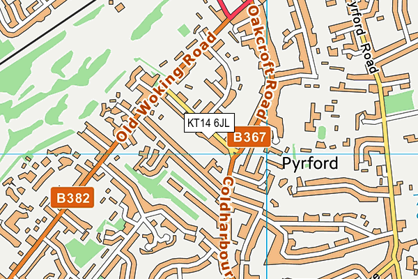 KT14 6JL map - OS VectorMap District (Ordnance Survey)