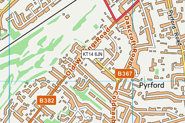KT14 6JN map - OS VectorMap District (Ordnance Survey) KT14 6JN map - OS VectorMap District (Ordnance Survey)