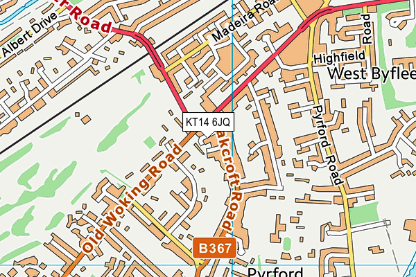 KT14 6JQ map - OS VectorMap District (Ordnance Survey)
